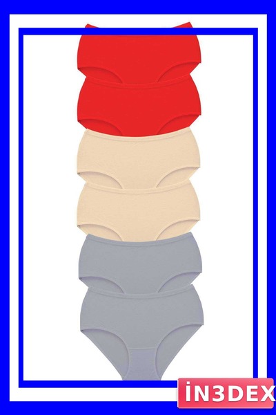 İN3DEX Women's High Waist Bato Panties 6 Pack Thick Elastic