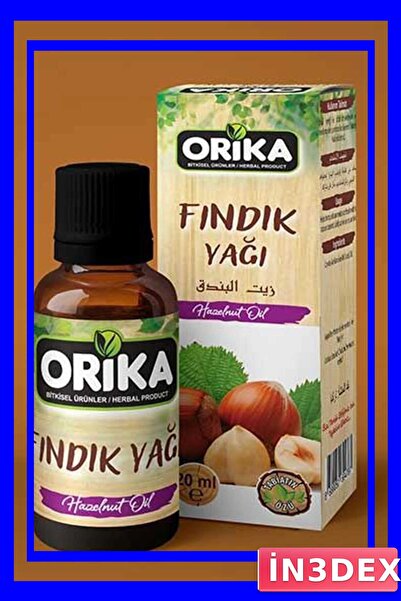 İN3DEX زيت البندق الطبيعي 20 مل للعناية بالبشرة والشعر