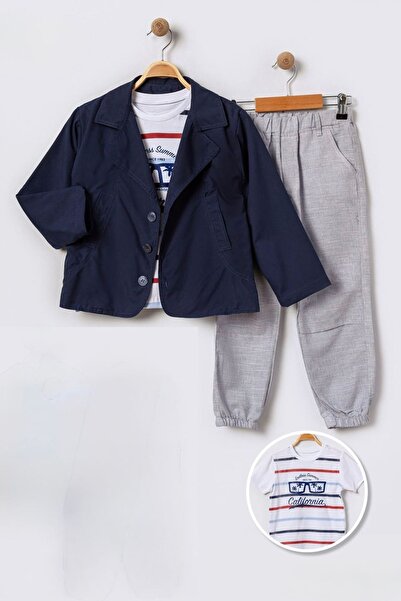 Minigimin Cicileri Set de 3 piese pentru băieți, cu tricou și jachetă, cu imp...