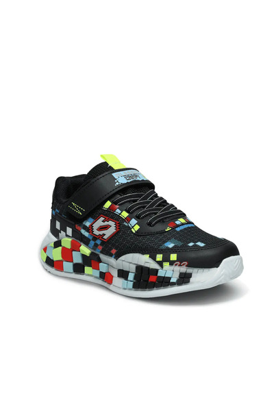 Alessio 03 Black Velcro Strap Children's Casual Sports Shoes