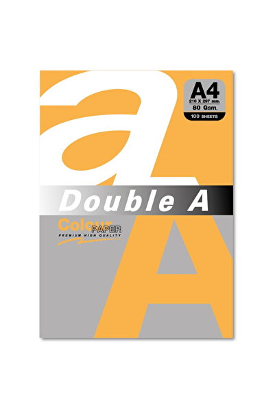 DOUBLE A Color Paper A4, 80gsm, 100 sheets/top, intense saffron