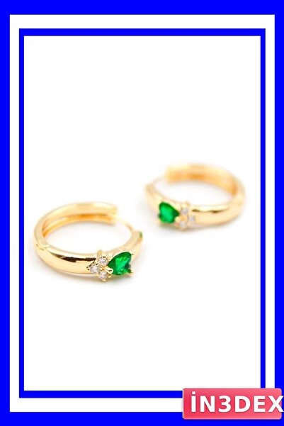 İN3DEX Green Heart Shaped Hoop Earrings Accessory