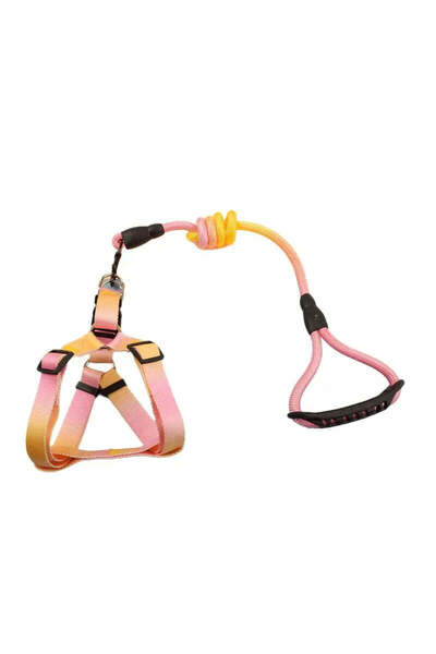 Petora Ham reglabil cu lesă pentru câini, roz-galben, HC1029 - L