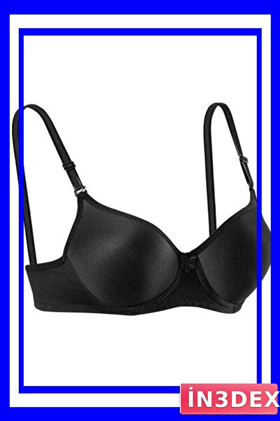 İN3DEX Unpadded Silicone Flat Bra with Wire Black Model