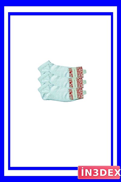 İN3DEX طقم جوارب نسائية بيضاء للكاحل مكون من 3 قطع