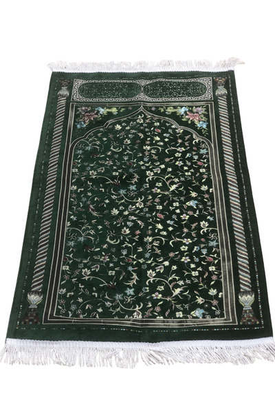 İNCİ İPEK LÜKS RAVZA MODEL SAÇAKLI ASTARLI SÖNİL SECCADE