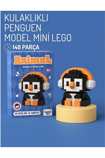 senacacollection Kulaklıklı Penguen Model Bricks Yapı Oyuncak Lego 1 ADET