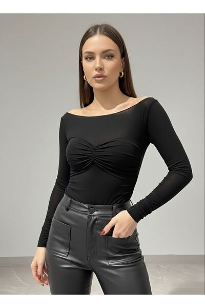 Meşe Moda Transparent Blouse with Chest Detail