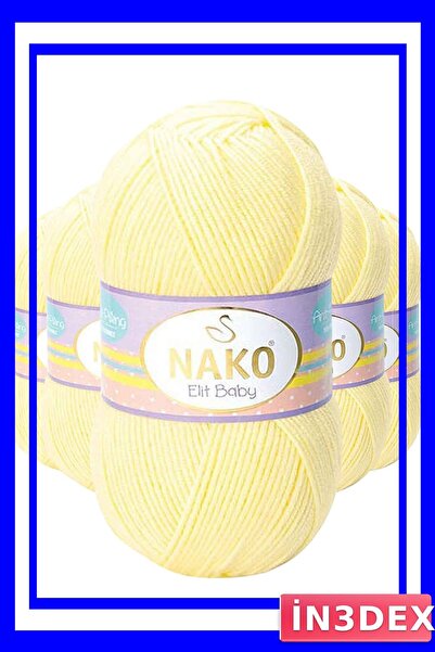 İN3DEX خيط حياكة صوف الأطفال غير قابل للتكور، 5 قطع، لون عصير الليمون