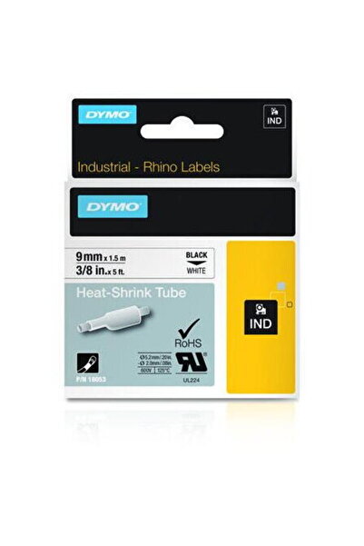Dymo Rhino Thermal Labels 9mmx1.5m Black->White