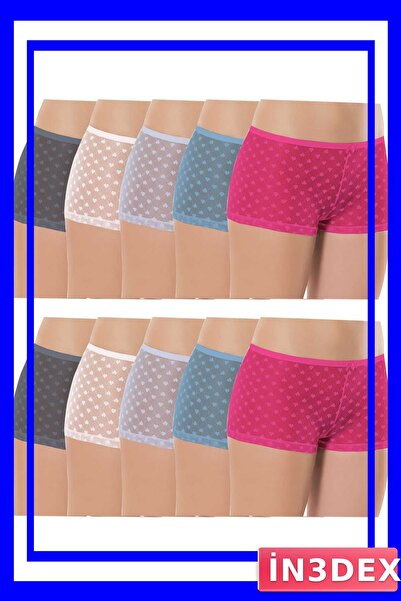 İN3DEX Tulle Lace Boxer Panties for Women 10 Pack