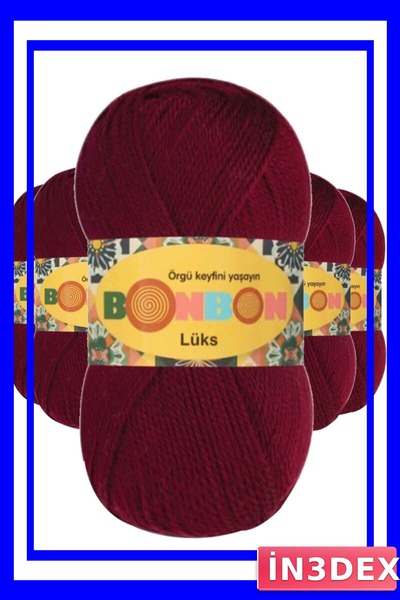 İN3DEX حزمة من 5 قطع من الأحذية القصيرة المصنوعة من الصوف المحبوك باللون العنابي