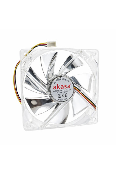 Akasa 120x120x25mm 12V 0.26A Fan 3 Kablolu - Işıklı