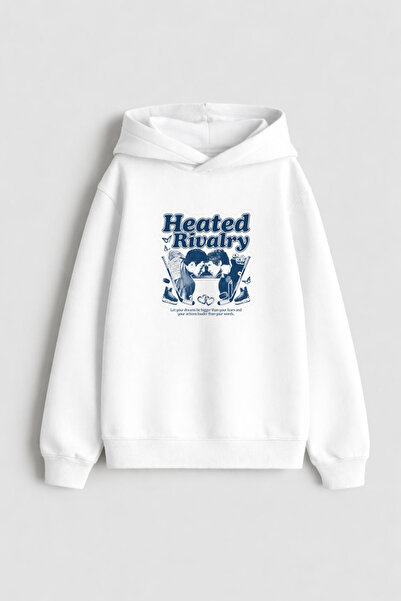 AYDESİGN Heated Rivalry İlya Rozanov 81 Design Printed Hooded White Sweatshirt