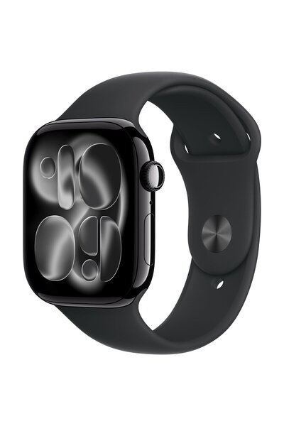 Apple Watch Series 11 GPS + Cellular 46mm Jet Black Αλουμινένια Θήκη με Μαύρο...