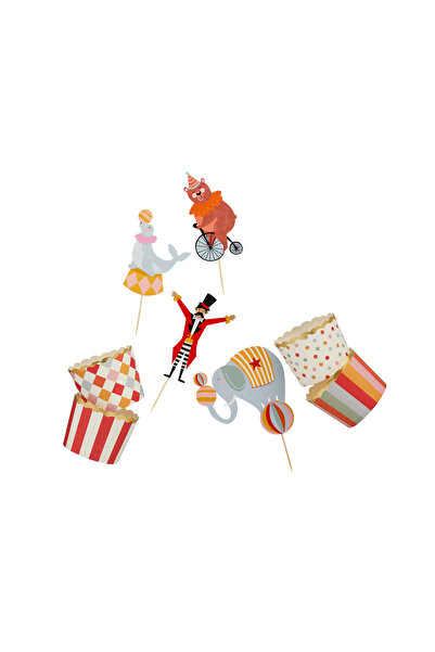 Hootyballoo Circus Food Picks & Food Cup Set 12Ct