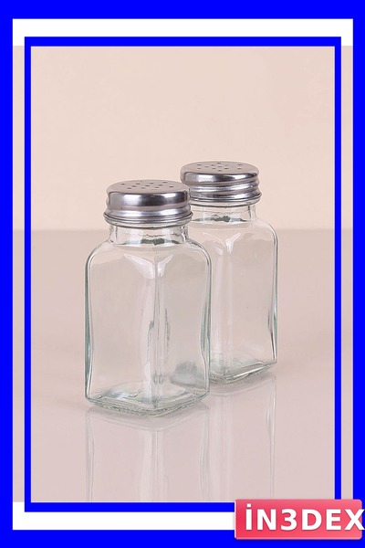 İN3DEX طقم وعاء ملح وفلفل زجاجي بتصميم مزدوج