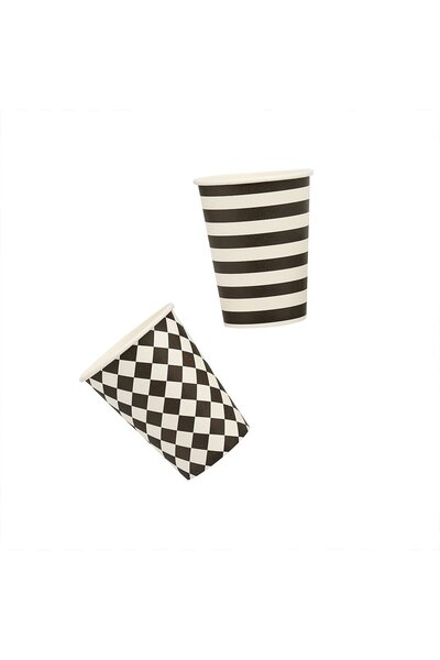Hootyballoo Monochrome Paper Cups 8Ct