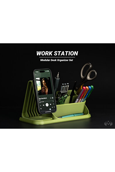 Mays3Dstudio Çalışma Masası Organizer Set – Telefon Tutuculu Kalemlik 📂 Kate...