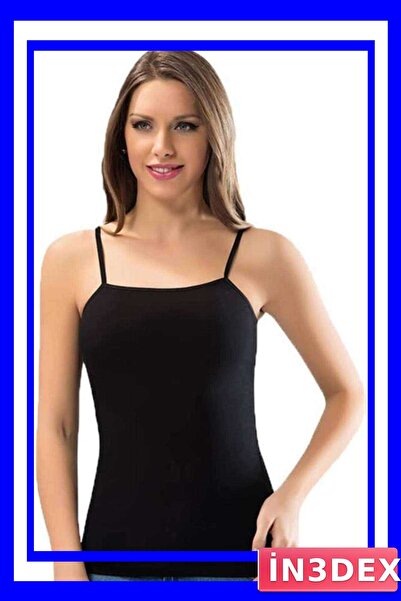 İN3DEX Women's Rope Strap Black Tank Top