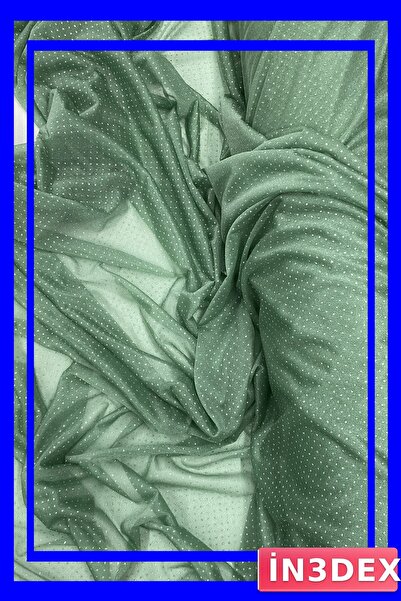 İN3DEX فستان سهرة من قماش التل اللامع باللون الأخضر النعناعي