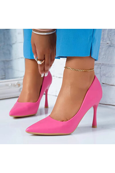 Zaira Γυναικεία Παπούτσι με τακούνι Ροδακινί Φούξια #6624M - 40