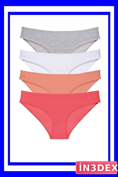 İN3DEX Lycra Women's Slip Panties Set 4 Pieces Color Options