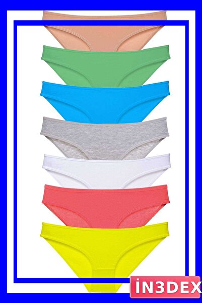 İN3DEX 7-Piece Lycra Women's Slip Panties Set with Multiple Color Options