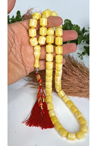 vevasilver سبحة من حجر العنبر المسحوق، مزينة بشراشيب قطنية، صناعة يدوية فاخرة