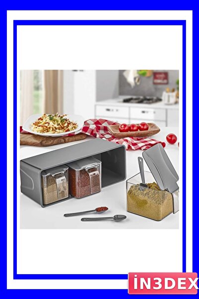 İN3DEX طقم تخزين التوابل المثبت على الحائط بثلاثة أقسام