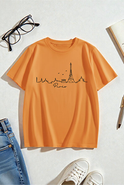 uyguntarz Unisex Eiffel Tower Printed Design Tshirt
