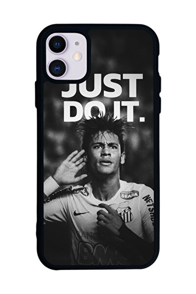 SCALETA CASE iPhone 11 Uyumlu Neymar JR Tasarımlı Glossy Mat Siyah Silikon Te...