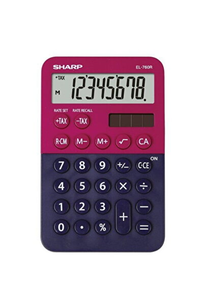 Sharp Calculator de birou, 8 cifre, 120x76x23mm, alimentare dublă, EL-760RBRB...