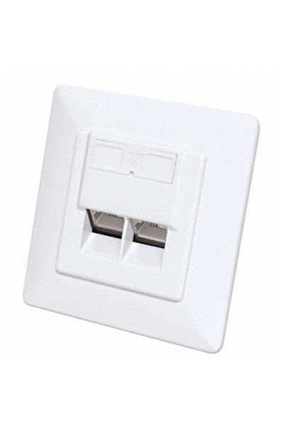 Intellinet Priză de perete cu 2 porturi Cat6a 10G RJ45 STP albă