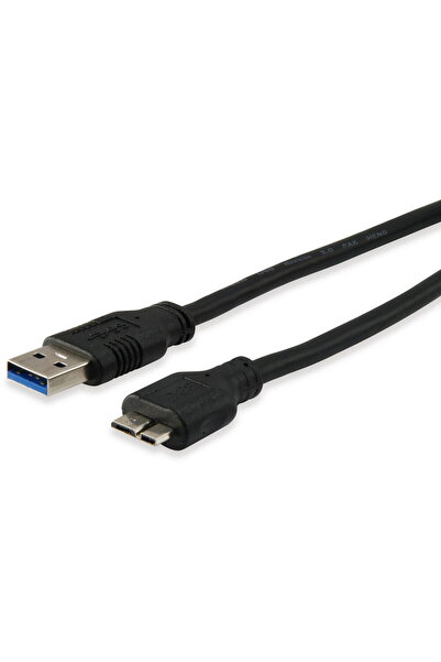 EQUIP Cablu USB 3.0 A -> micro B St/St 1.80m negru, pungă de polietilenă