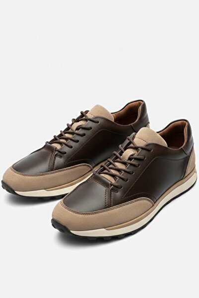LUSIVE Genuine Leather Brown Lace-Up Comfortable Casual Men's Shoes Luass28Al...