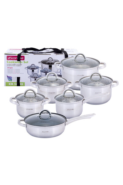 Kamille Stainless Steel Pot Set, 12 Pieces