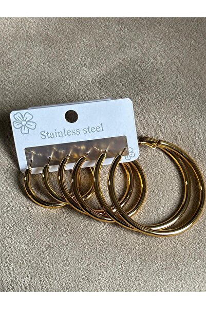 bijoux uniques Women's 316L Steel 2cm 3cm 4cm Multiple Hoop Earrings