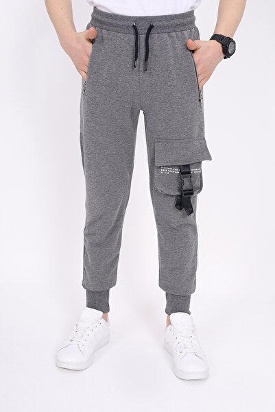 Toontoy Boys' Basic Jogger Sweatpants with Ribbed Waistband, Zipper Pockets -...