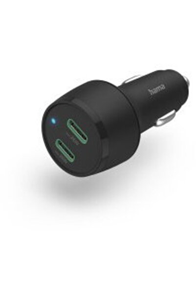 Hama Încărcător auto rapid, 2x USB-C, PD, 45 W, negru