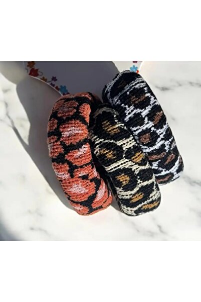 chibi 3-Piece Leopard Pattern Towel Buckle Set - Tile, White, Beige Thick Rub...