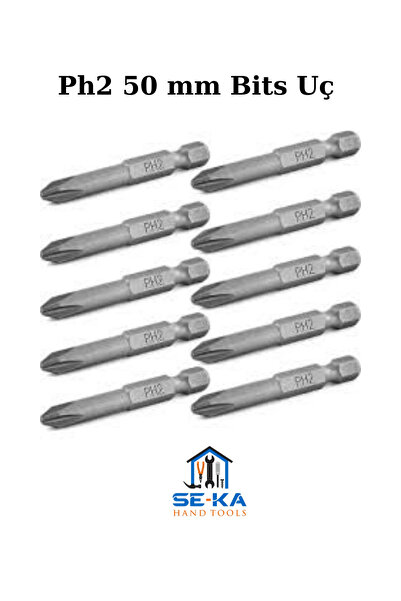 SEKA HAND TOOLS PH2 50mm bist uç 5 adet kaliteli mıknatıslı yıldız başlı matk...