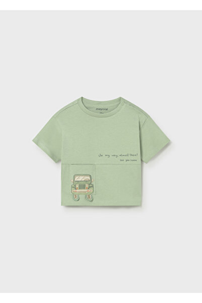 MAYORAL Erkek Bebek Araba Baskılı Oversize Tshirt Yeşil