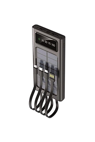 2go Ηλιακό Powerbank 10000mAh με φακό LED, μαύρο
