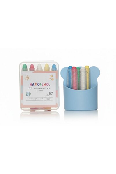 Arkolino Комплект от 5 може да се пере се тебеширови моливи + син магнитен дъ...