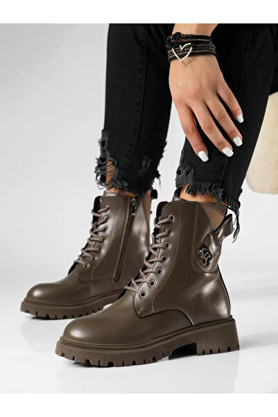 Zaira Women's khaki boots made of eco- Leather Esra #20148 - 39