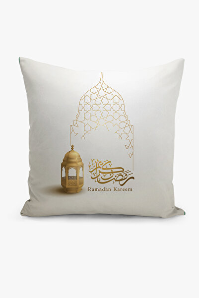 Filamente Ramadan Patterned Double Sided Digital Printed Throw Pillow Cover -...