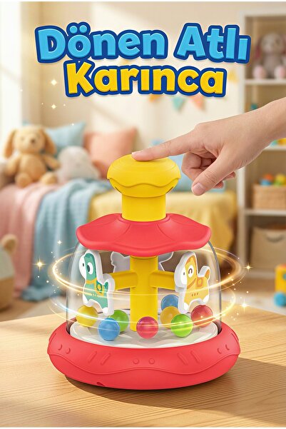 Circle Toys Bas-Çevir Atlı Karınca Oyuncağı – Renkli Toplu Eğitici Bebek Oyun...