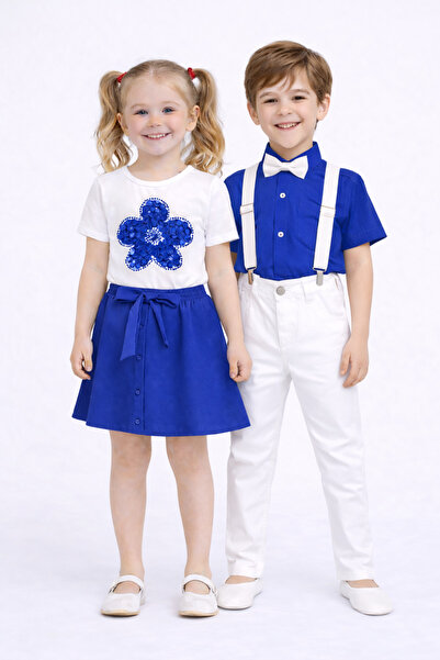 Nacar 23 Nisan 29 Ekim Gösteri Kız&Erkek Çocuk Double Etek-Papatya Tshirt Kıs...