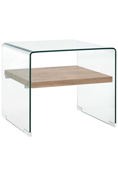 Concept Masă de cafea, transparentă, 50x50x45 cm, sticlă securizată